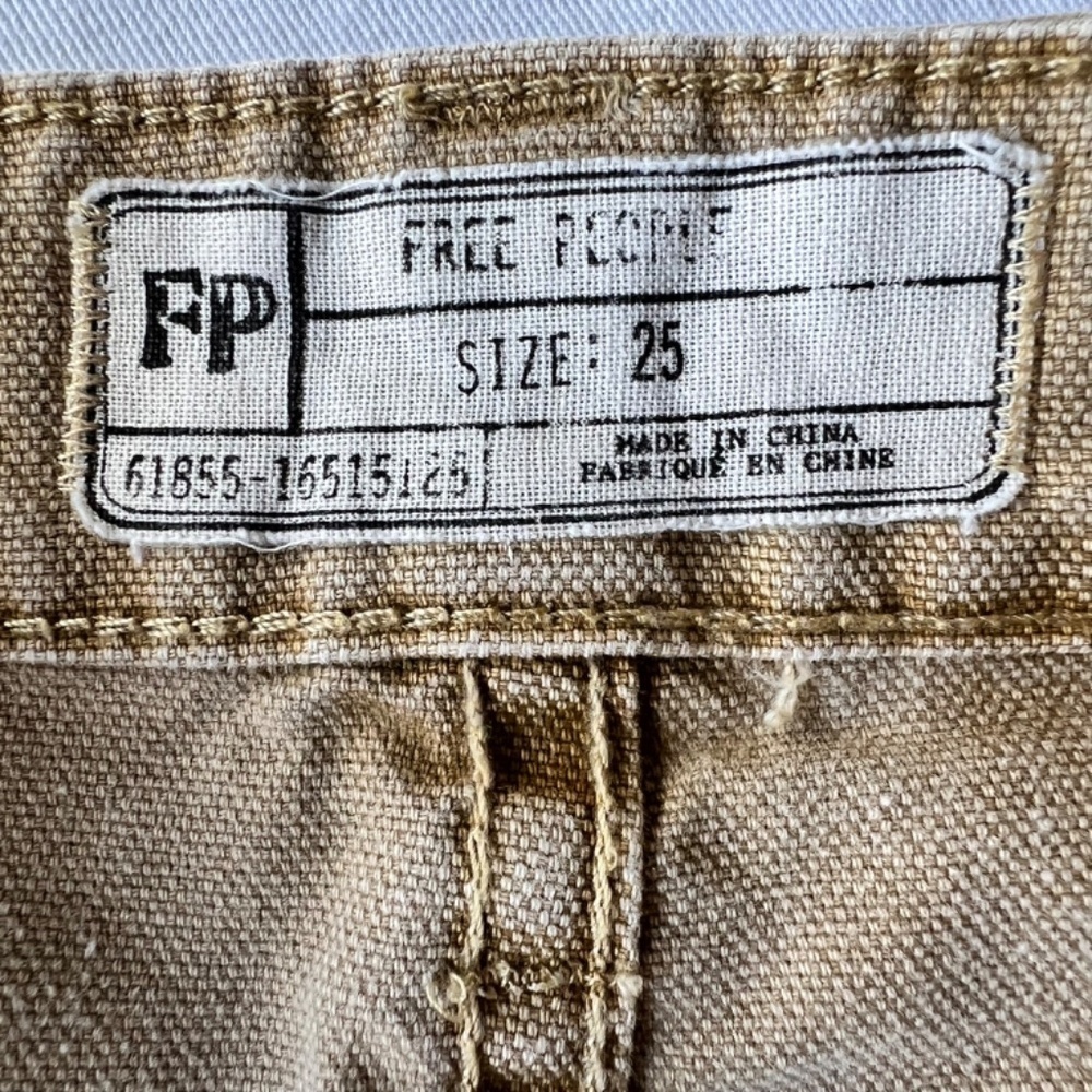 *FIRM PRICE* Free People cotton canvas distressed cargo utility style mini skirt - Picture 7 of 8